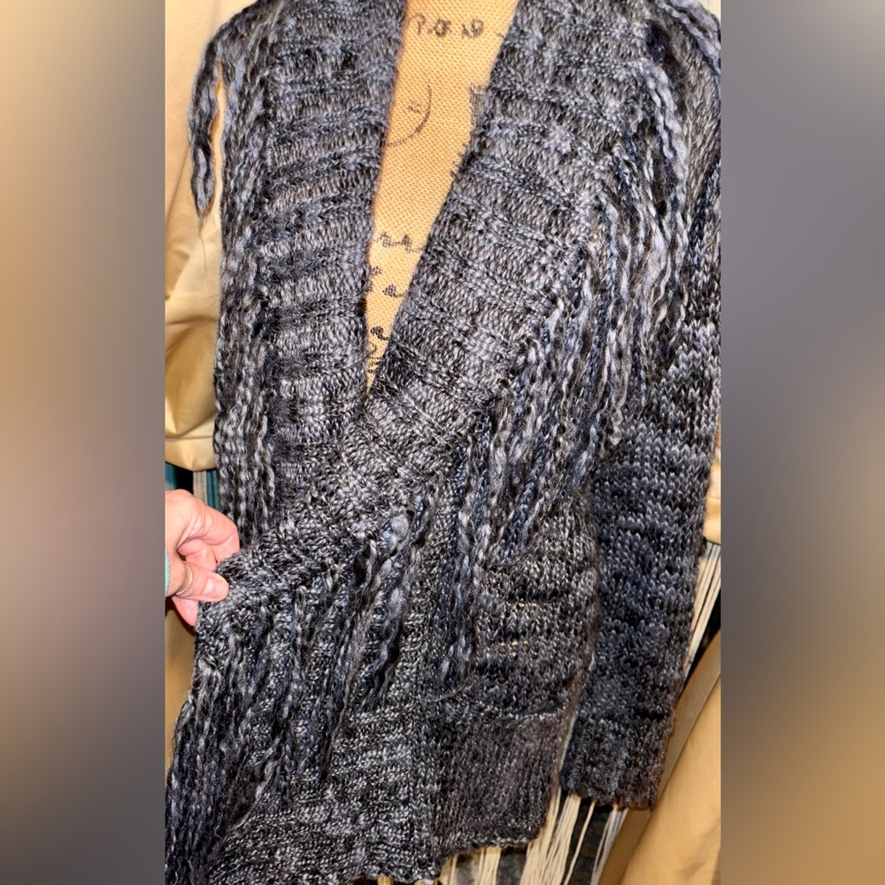 🌵DENIM AND SUPLY🌵RARE HARD TO FIND CHARCOAL GRAY FRINGE CARDIGAN